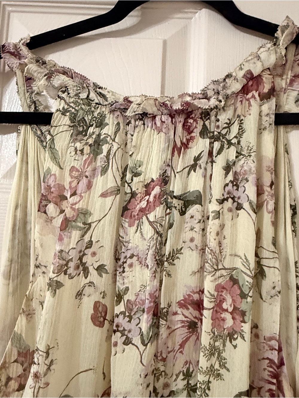 SECRET MISSION Emmeline Ruffle-Trim 100% Silk Maxi Dress Size Medium - Picture 10 of 15